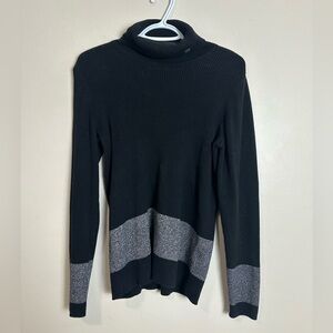 Ralph Lauren Size L  Black and Silver Turtleneck Sweater